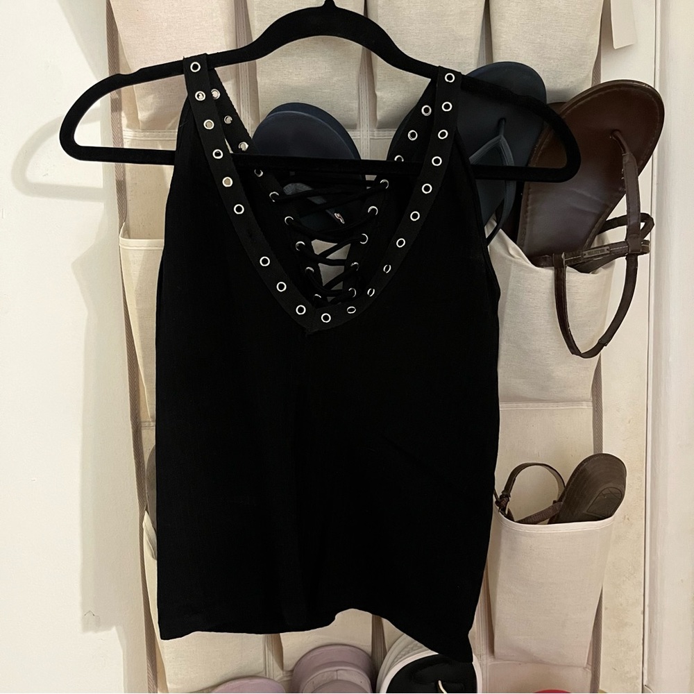 ❌SOLD❌ Suzette Black Studded Tank Top